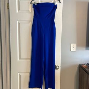 Royal blue, strapless jumpsuit, size XS